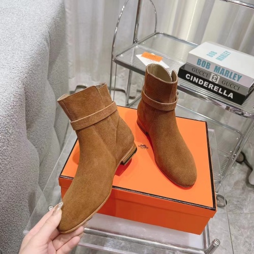 Replica Hermes Boots For Women #1157979 $145.00 USD for Wholesale
