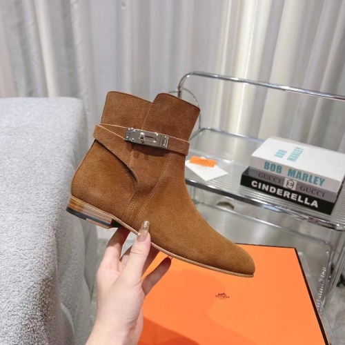 Replica Hermes Boots For Women #1157979 $145.00 USD for Wholesale