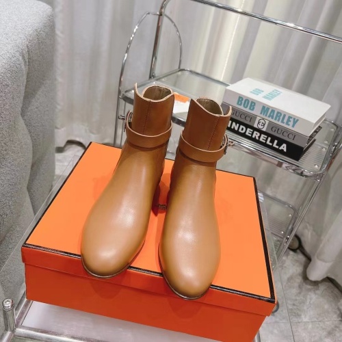 Replica Hermes Boots For Women #1157980 $145.00 USD for Wholesale
