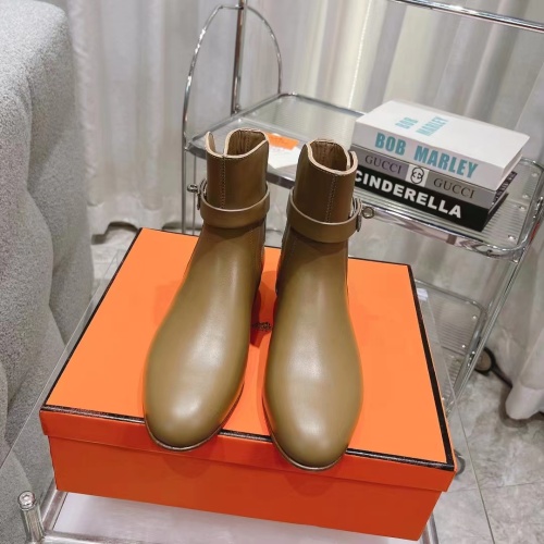 Replica Hermes Boots For Women #1157981 $145.00 USD for Wholesale