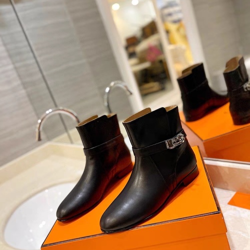Replica Hermes Boots For Women #1157982 $145.00 USD for Wholesale
