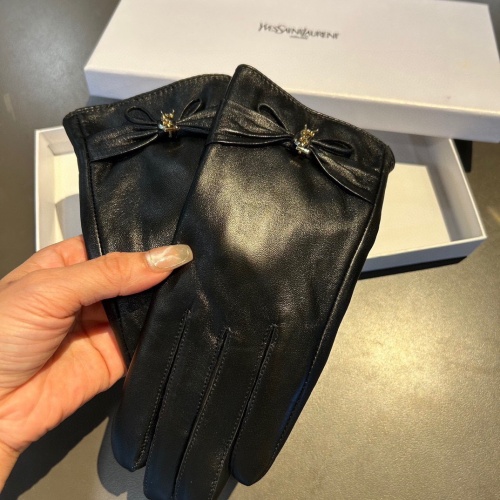 Replica Yves Saint Laurent Gloves For Women #1158048 $48.00 USD for Wholesale