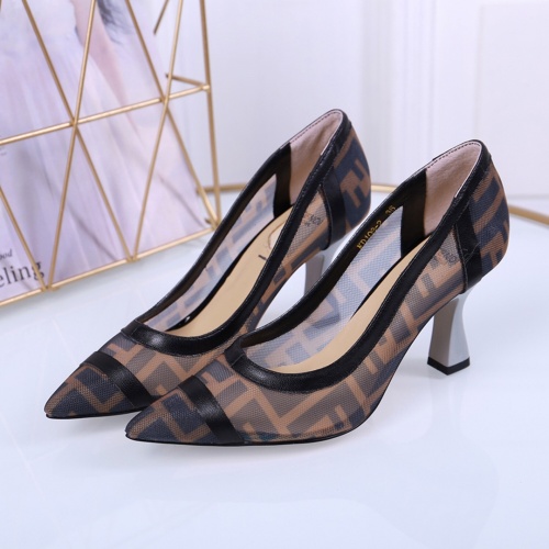 Fendi High-Heeled Shoes For Women #1158203 $88.00 USD, Wholesale Replica Fendi High-Heeled Shoes
