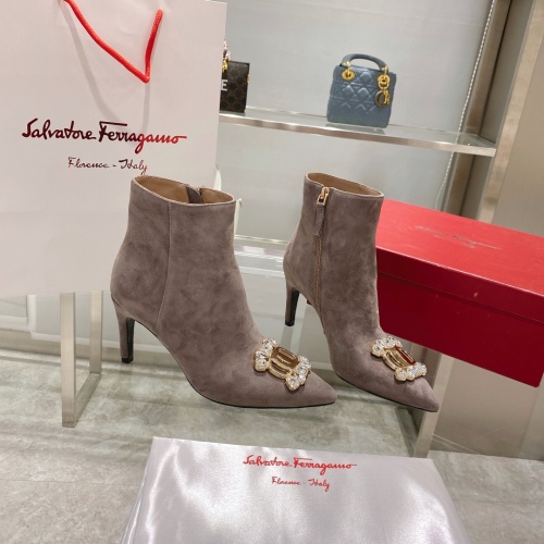 Replica Salvatore Ferragamo Boots For Women #1158258 $130.00 USD for Wholesale