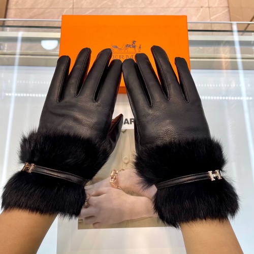 Replica Hermes Gloves For Women #1158392 $48.00 USD for Wholesale