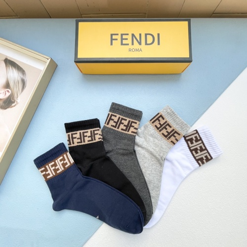 Replica Fendi Socks For Men #1158443 $27.00 USD for Wholesale