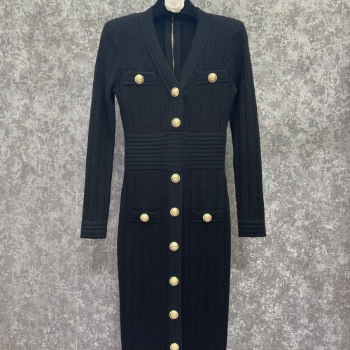 Balmain Dresses Long Sleeved For Women #1163452 $128.00 USD, Wholesale Replica Balmain Dresses