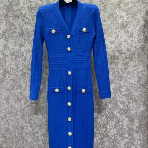 Balmain Dresses Long Sleeved For Women #1163453 $128.00 USD, Wholesale Replica Balmain Dresses