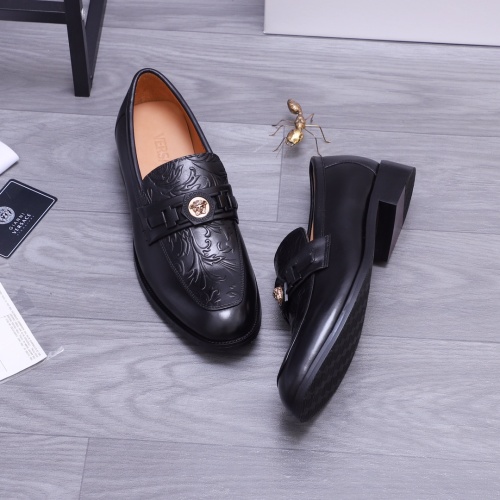 Replica Versace Leather Shoes For Men #1163661 $82.00 USD for Wholesale