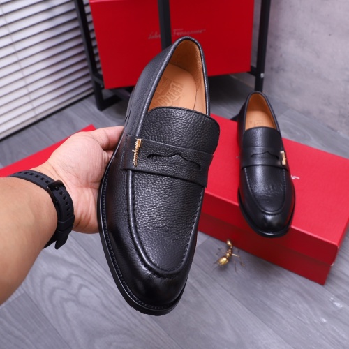 Replica Salvatore Ferragamo Leather Shoes For Men #1163670 $82.00 USD for Wholesale