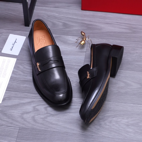 Replica Salvatore Ferragamo Leather Shoes For Men #1163674 $82.00 USD for Wholesale