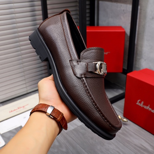Replica Salvatore Ferragamo Leather Shoes For Men #1163724 $85.00 USD for Wholesale