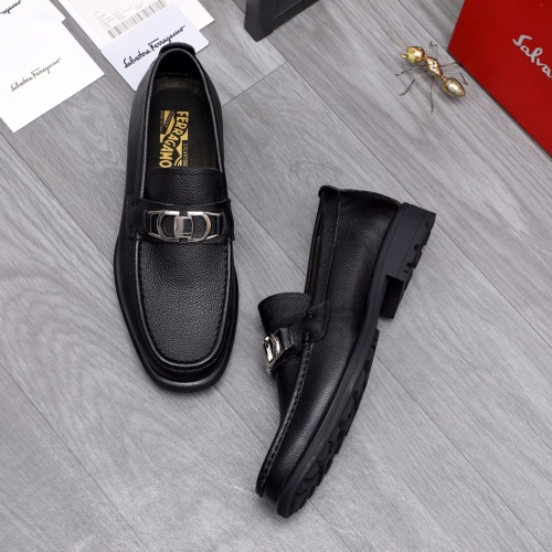 Replica Salvatore Ferragamo Leather Shoes For Men #1163726 $85.00 USD for Wholesale