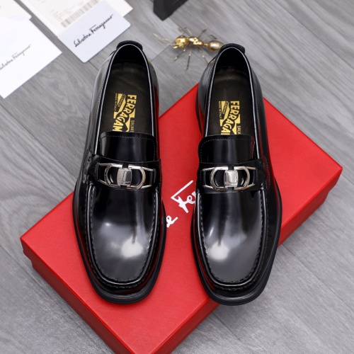 Replica Salvatore Ferragamo Leather Shoes For Men #1163728 $85.00 USD for Wholesale