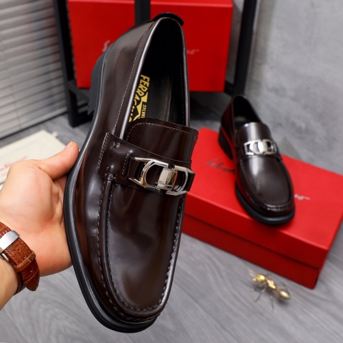 Replica Salvatore Ferragamo Leather Shoes For Men #1163729 $85.00 USD for Wholesale