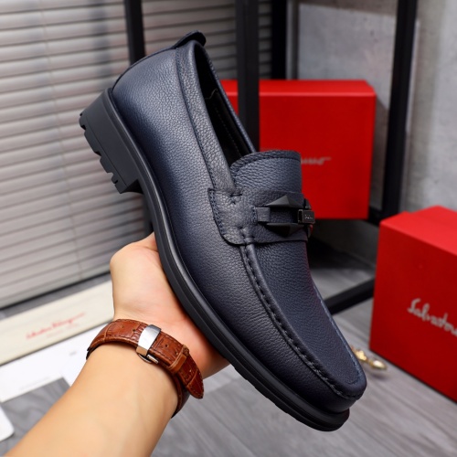 Replica Salvatore Ferragamo Leather Shoes For Men #1163731 $85.00 USD for Wholesale