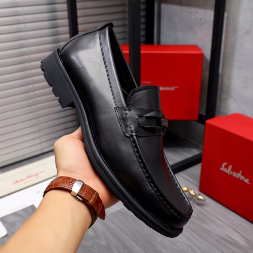Replica Salvatore Ferragamo Leather Shoes For Men #1163733 $85.00 USD for Wholesale