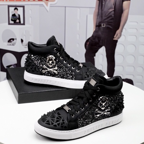 Replica Philipp Plein PP High Tops Shoes For Men #1163738 $80.00 USD for Wholesale