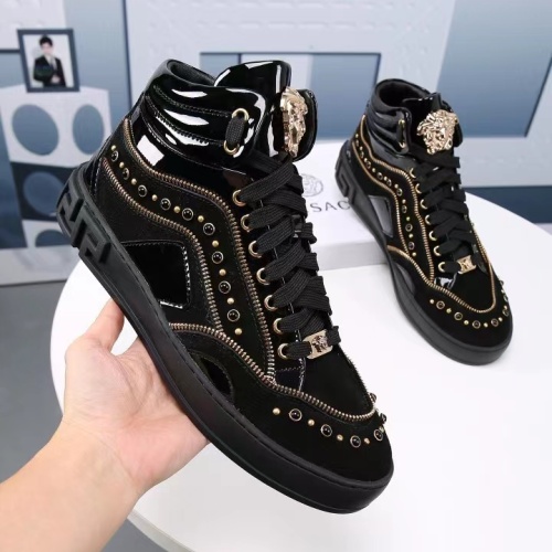Replica Versace High Tops Shoes For Men #1163740 $82.00 USD for Wholesale