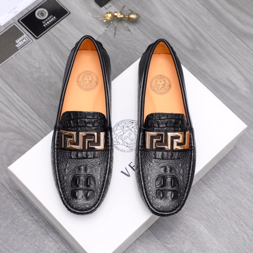 Replica Versace Leather Shoes For Men #1163756 $68.00 USD for Wholesale