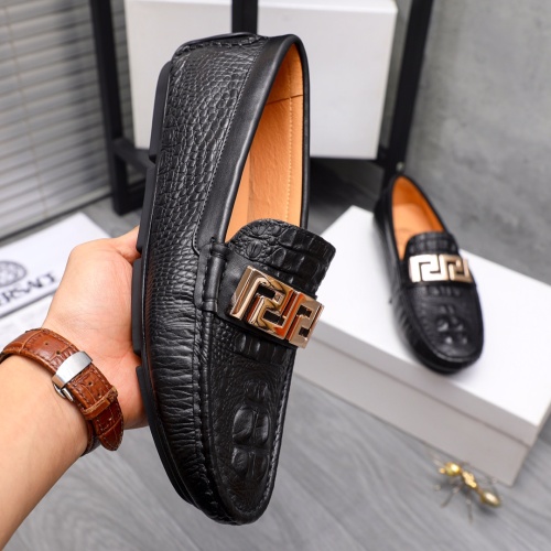 Replica Versace Leather Shoes For Men #1163756 $68.00 USD for Wholesale