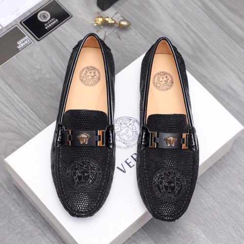 Replica Versace Leather Shoes For Men #1163757 $68.00 USD for Wholesale