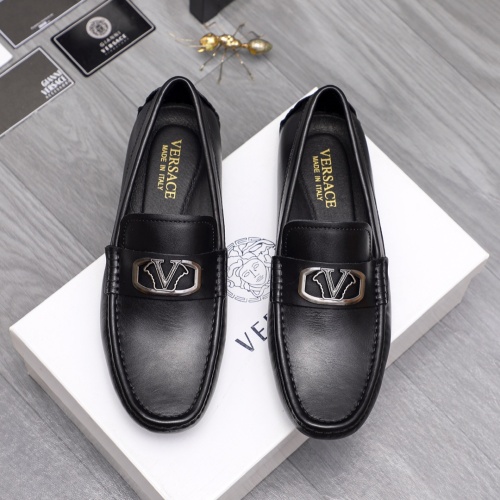 Replica Versace Leather Shoes For Men #1163839 $72.00 USD for Wholesale