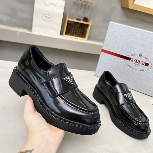 Replica Prada Leather Shoes For Women #1163840 $102.00 USD for Wholesale