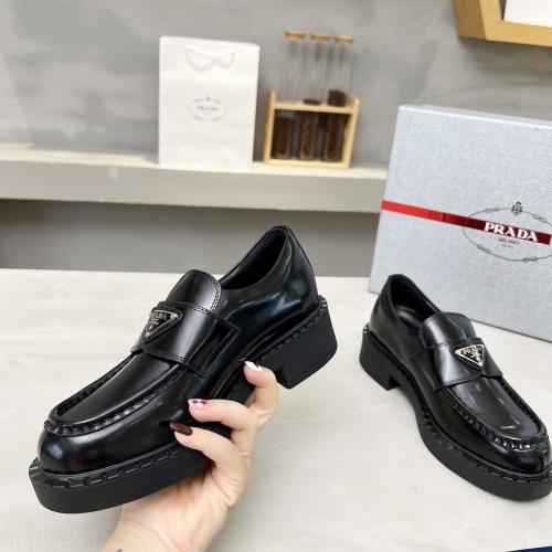 Replica Prada Leather Shoes For Women #1163840 $102.00 USD for Wholesale