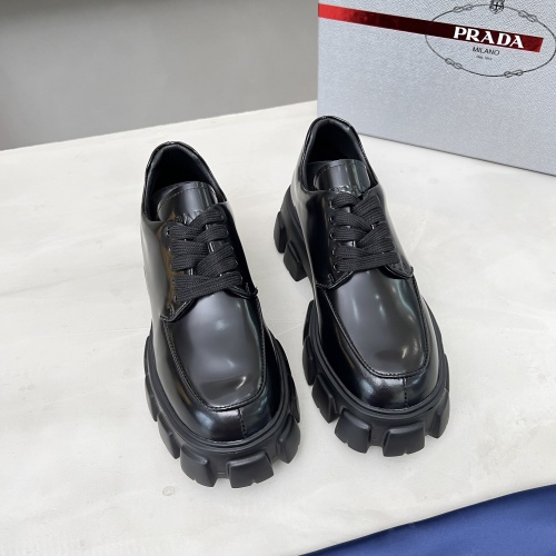Replica Prada Leather Shoes For Women #1163844 $102.00 USD for Wholesale