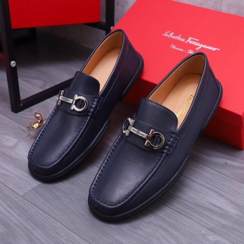 Replica Salvatore Ferragamo Leather Shoes For Men #1163903 $92.00 USD for Wholesale