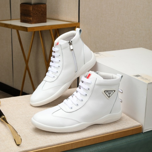 Prada High Top Shoes For Men #1163909 $88.00 USD, Wholesale Replica Prada High Top Shoes