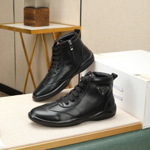 Prada High Top Shoes For Men #1163910 $88.00 USD, Wholesale Replica Prada High Top Shoes
