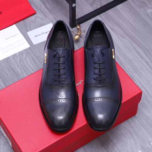 Replica Salvatore Ferragamo Leather Shoes For Men #1164220 $82.00 USD for Wholesale