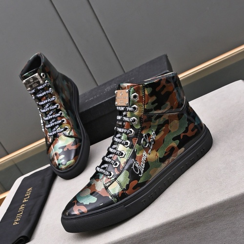Replica Philipp Plein PP High Tops Shoes For Men #1164254 $85.00 USD for Wholesale