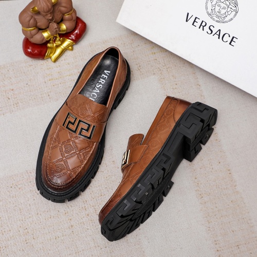 Replica Versace Leather Shoes For Men #1164344 $82.00 USD for Wholesale