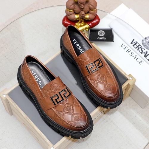 Replica Versace Leather Shoes For Men #1164344 $82.00 USD for Wholesale