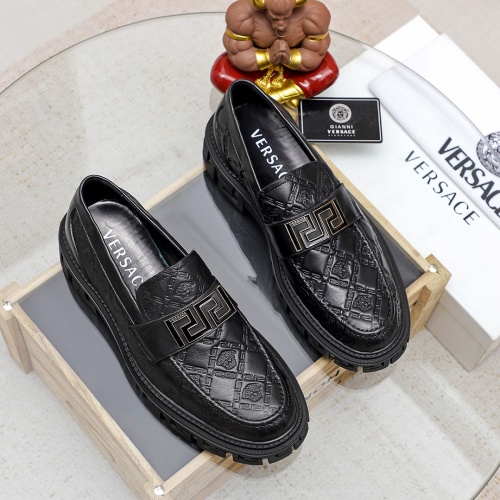 Replica Versace Leather Shoes For Men #1164345 $82.00 USD for Wholesale