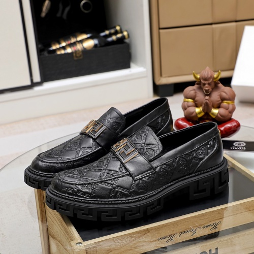 Replica Versace Leather Shoes For Men #1164345 $82.00 USD for Wholesale