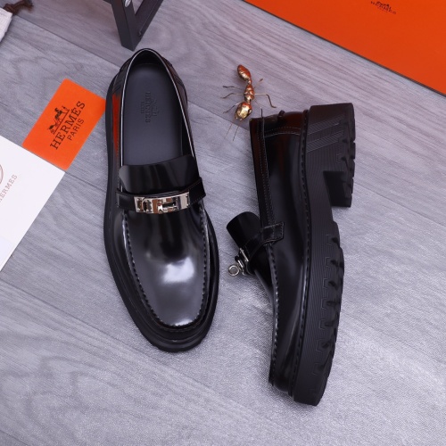 Replica Hermes Leather Shoes For Men #1164376 $130.00 USD for Wholesale
