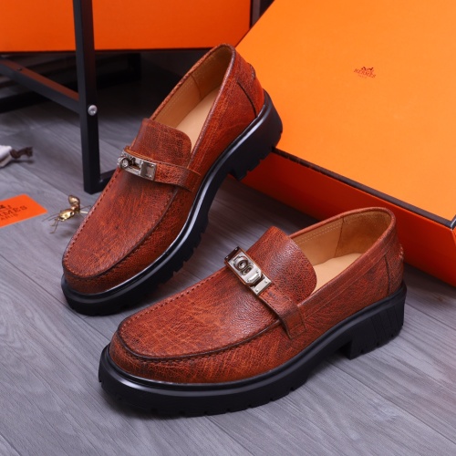 Hermes Leather Shoes For Men #1164382 $130.00 USD, Wholesale Replica Hermes Leather Shoes