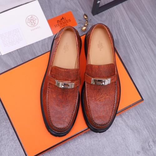 Replica Hermes Leather Shoes For Men #1164382 $130.00 USD for Wholesale