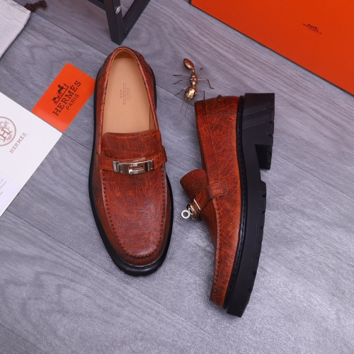 Replica Hermes Leather Shoes For Men #1164382 $130.00 USD for Wholesale