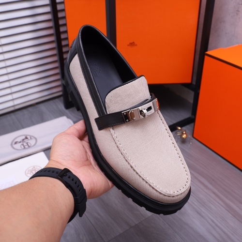 Replica Hermes Leather Shoes For Men #1164385 $130.00 USD for Wholesale