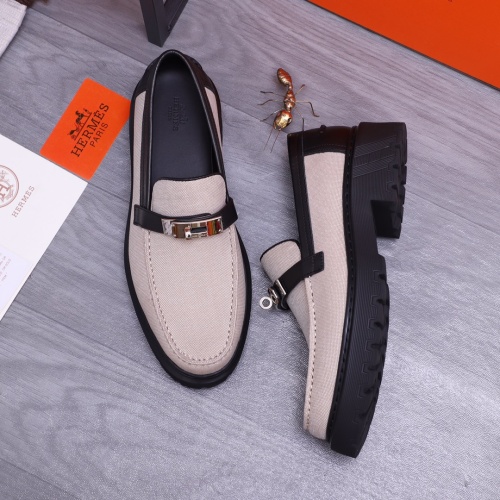 Replica Hermes Leather Shoes For Men #1164385 $130.00 USD for Wholesale