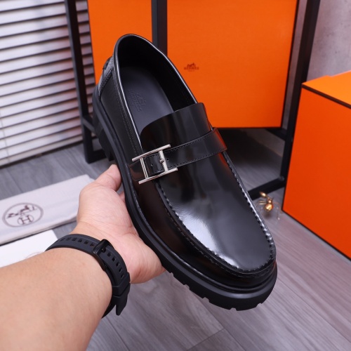 Replica Hermes Leather Shoes For Men #1164389 $130.00 USD for Wholesale