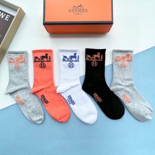 Replica Hermes Socks #1165031 $32.00 USD for Wholesale