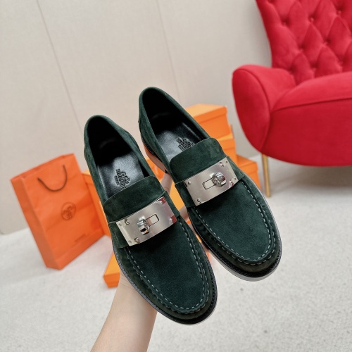 Replica Hermes Leather Shoes For Women #1165614 $135.00 USD for Wholesale