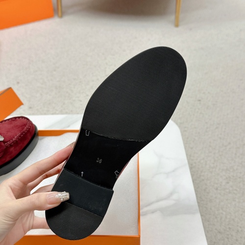 Replica Hermes Leather Shoes For Women #1165615 $135.00 USD for Wholesale