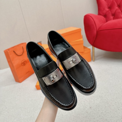 Replica Hermes Leather Shoes For Women #1165616 $135.00 USD for Wholesale